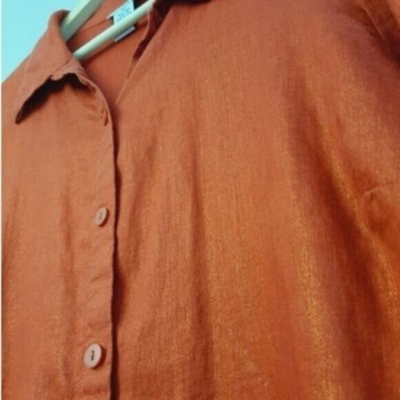 ROSANNA 100% Linen Button Down Shirt PLUS Sz 1X - Picture 5 of 10